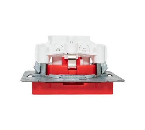 Механизм розетки, 16А, с заземлением, со шторками, красный Эпика EKF  UP1-SOR-111  EKF
