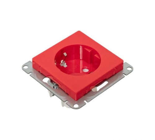 Механизм розетки, 16А, с заземлением, со шторками, красный Эпика EKF  UP1-SOR-111  EKF