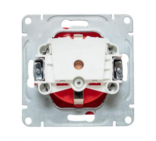 Механизм розетки, 16А, с заземлением, со шторками, красный Эпика EKF  UP1-SOR-111  EKF