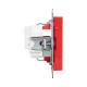 Механизм розетки, 16А, с заземлением, со шторками, красный Эпика EKF  UP1-SOR-111  EKF