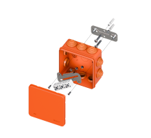 Коробка огнестойкая E45 100х100х50мм с клеммниками 6 полюсов 0,5-4мм2 IP55 HF  plc-kmfr-100-604  EKF