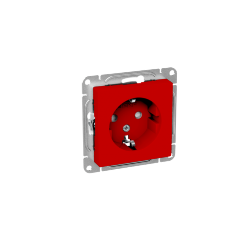 Механизм розетки, 16А, с заземлением, со шторками, красный Эпика EKF  UP1-SOR-111  EKF