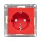Механизм розетки, 16А, с заземлением, со шторками, красный Эпика EKF  UP1-SOR-111  EKF