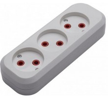 PST10-300-20 Розетка переносная разборная, 3-местная б/з, 250В, 10A, белый  39008  STEKKER