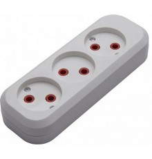 PST10-300-20 Розетка переносная разборная, 3-местная б/з, 250В, 10A, белый  39008  STEKKER