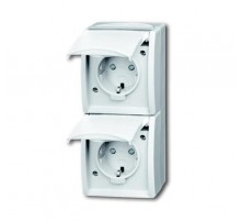 Розетка SCHUKO 2я,SM,ocean,а.бел.  2CKA002084A0722  ABB