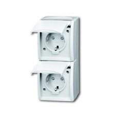 Розетка SCHUKO 2я,SM,ocean,а.бел.  2CKA002084A0722  ABB