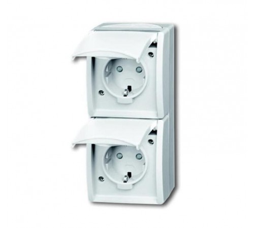 Розетка SCHUKO 2я,SM,ocean,а.бел.  2CKA002084A0722  ABB