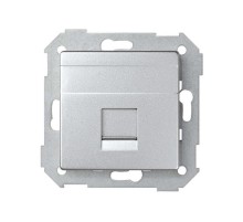 Simon 82 Адаптер со шторками на 1 коннектор UTP (RJ45), FTP (RJ45), RJ12, AMP, S82 Detail алюминий  82005-93  Simon
