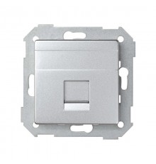 Simon 82 Адаптер со шторками на 1 коннектор UTP (RJ45), FTP (RJ45), RJ12, AMP, S82 Detail алюминий  82005-93  Simon
