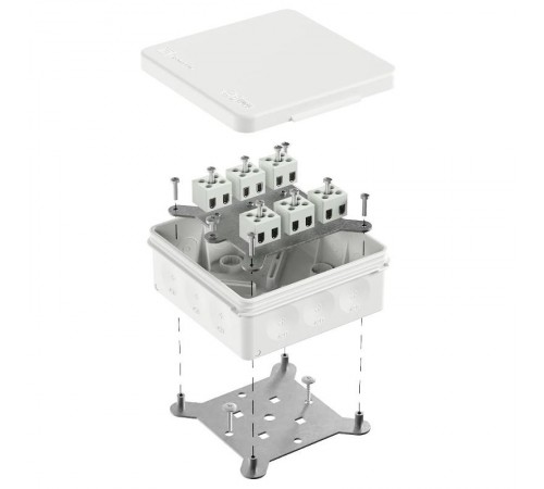 Коробка огнестойкая для о/п двухкомпонентная 60-0303-FR2.5-12 Е15-Е120 RAL9003 100х100х40 (16 шт/кор)  60-0303-9003-FR2.5-12  Промрукав