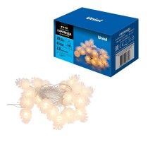 Гирлянда светодиодная  "Шишки"  ULD-S0280-020/DTA WARM WHITE IP20 PINE CONES   20 диодов, 2,8 м, теплый белый, IP20, шнур прозр..  09582  Uniel