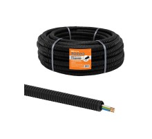 Электротруба гофрированная ПНД d20 черн., с кабелем ВВГ-Пнг(А)-LS 3х2,5ок(N,PE)-0,66 ГОСТ (50 м)  SQ0140-1002  TDM