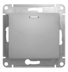 Glossa Алюминий Выключатель 1-клавишный с подсветкой, сх.1а, 10АХ  GSL000313  SE