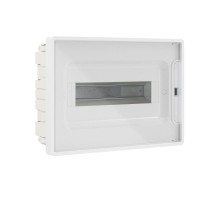 Щиток 12 мод встраиваемый FRAME, белый, с прозрачной дверцей, с 2 шинами  PEN на 6 и 8 отв.  F12B1WT  DKC