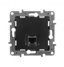 Etika Антрацит Розетка компьютерная 1-ая RJ45, категория 5е UTP  672641  Legrand