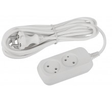 Удлинитель электрический ЭРА UDL-10-250 Greenline 2 розетки без заземления 5м ПВС 2x0.75мм2   Б0065044  ЭРА