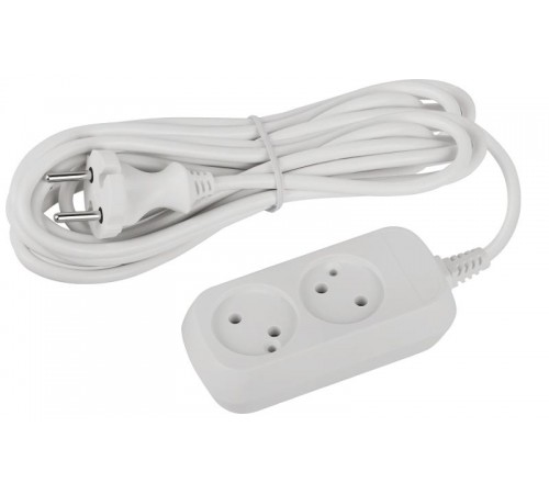 Удлинитель электрический ЭРА UDL-10-250 Greenline 2 розетки без заземления 5м ПВС 2x0.75мм2   Б0065044  ЭРА