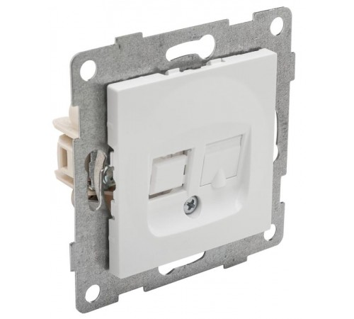 Ugra Розетка телефонная RJ12, одинарная, СУ, белый  С11Т1-001  GUSI Electric