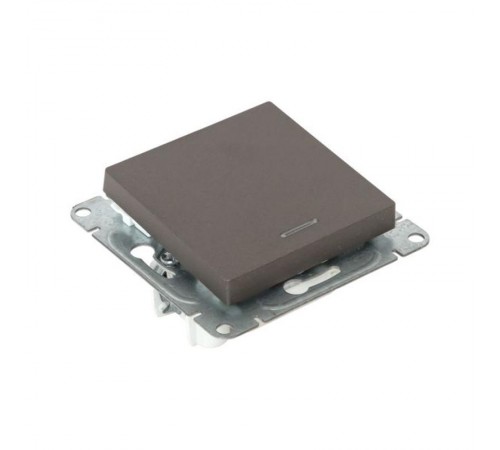 Механизм выключателя, одноклавишный, с подсветкой, мокко Эпика  UP1-SWM-14 EKF