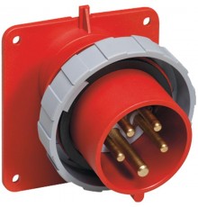 Вилка панельная с угловым фланцем 316BAU6W, 16A, 3P+E, IP67, 6ч  2CMA166694R1000  ABB