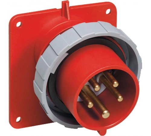 Вилка панельная с угловым фланцем 332BAU6W, 32A, 3P+E, IP67, 6ч  2CMA166646R1000  ABB