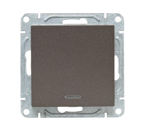 Механизм выключателя, одноклавишный, с подсветкой, мокко Эпика  UP1-SWM-14 EKF