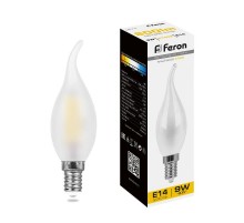 Лампа светодиодная LB-74 (9W) 230V E14 2700K филамент С35Т матовая  25959  FERON