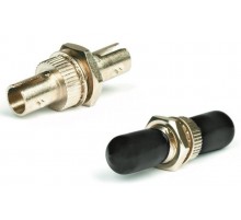 Адаптер проходной оптический FA-S00Z-ST/ST-N/BK-SL ST-ST, SM/MM, simplex, корпус металл, черные колпачки  243942  Hyperline
