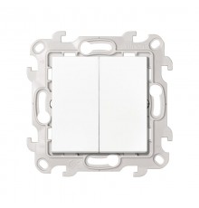 Simon 24 Белый Выключатель 2-кл.  2450398-030  Simon