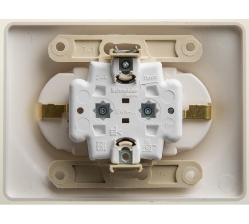 Glossa Перламутр Розетка 2-ая с заземлением , 16А (в сборе)  GSL000624  SE