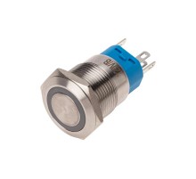 Кнопка антивандальная 19 250В Фикс (5с) ON-OFF/OFF-ON подсв/синяя  36-3441  REXANT