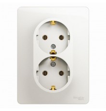 Glossa Перламутр Розетка 2-ая с заземлением , 16А (в сборе)  GSL000624  SE