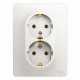 Glossa Перламутр Розетка 2-ая с заземлением , 16А (в сборе)  GSL000624  SE