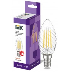 Лампа светодиодная LED CT35 свеча вит. 7Вт 230В 3000К E27 серия 360°  LLF-CT35-7-230-30-E27-CL  IEK