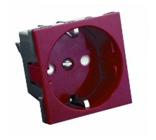 Altira Красный Розетка В45 с заземлением для кабель канала (250В,16А, с защитными шторками  RN16-113-K  SE