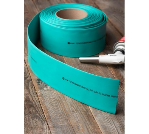 Термоусаживаемая трубка ТУТ нг 60/30 зелёная рулон PROxima  tut-60-j  EKF