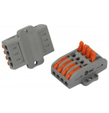 Клемма  NO-225-400 проходная с монтажной площадкой 222-2414Р с рычагами 4 полюса 0.08-2.5/4 мм2 (упаковка 10 шт.)  Б0067895  ЭРА