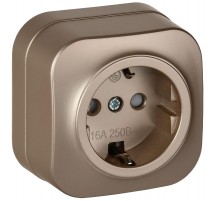 GLORY Розетка с з/к/ш о/у 16А РСш20-3-ХШм шампань матовый  ERH14-K37M-16  IEK