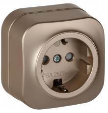 GLORY Розетка с з/к/ш о/у 16А РСш20-3-ХШм шампань матовый  ERH14-K37M-16  IEK