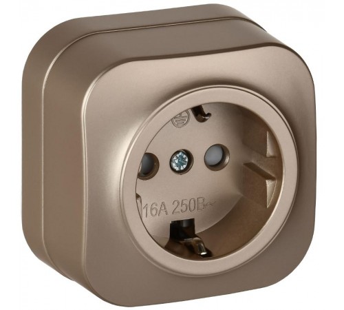 GLORY Розетка с з/к/ш о/у 16А РСш20-3-ХШм шампань матовый  ERH14-K37M-16  IEK