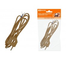 Шнур с плоской вилкой с вырезом ШУ04 ШВВП 2х0,75мм2 1,7 м. бронза  SQ1305-0033  TDM