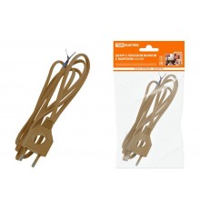 Шнур с плоской вилкой с вырезом ШУ04 ШВВП 2х0,75мм2 1,7 м. бронза  SQ1305-0033  TDM