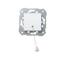 Simon 27 Выключатель 1-кл кнопочный со шнуром, 10А 230В, широкий модуль, S27, белый  27153-65  Simon