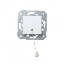 Simon 27 Выключатель 1-кл кнопочный со шнуром, 10А 230В, широкий модуль, S27, белый  27153-65  Simon