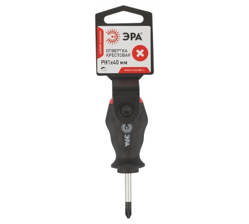 Отвертка PH 1х40 мм крестовая двухкомпонентная рукоятка  Б0055839  ЭРА