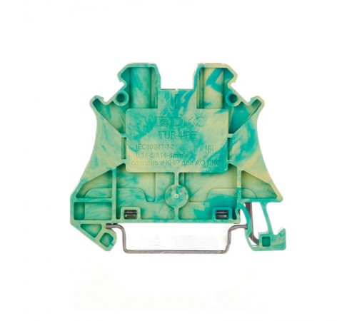 Клемма заземления, винтовой зажим, 2 точки подключения, 4 кв.мм  TUR-4-PE  DKC