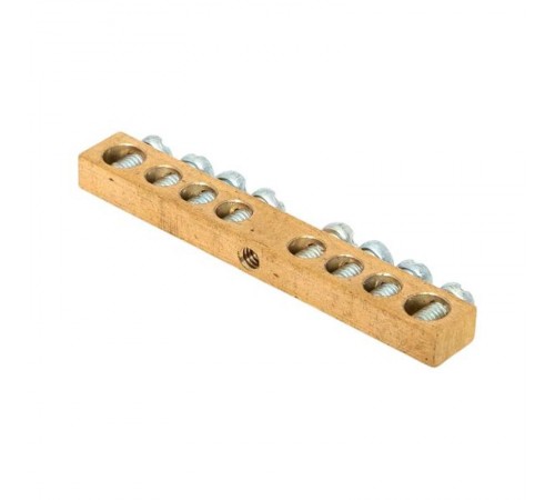 Шина PEN "ноль-земля" (6х9мм) 8 отверстий латунь крепеж по центру розничный стикер EKF PROxima  sn0-63-08-r  EKF