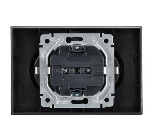 BRITE Розетка 2-ая с заземлением без шторок 16А в сборе РС12-3-БрТБ темная бронза  BR-R21-16-K45-F  IEK