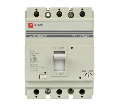 Выключатель автоматический ВА-99 160/63А 3P 35кА EKF PROxima  mccb99-160-63  EKF